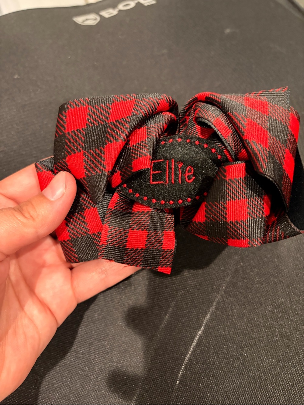 NEW Red and Black Buffalo Plaid Kids Hair Bow with Center Accent